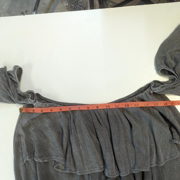 Cherish Size Large Off-Shoulder Gray Tie-Front - Picture 13 of 16